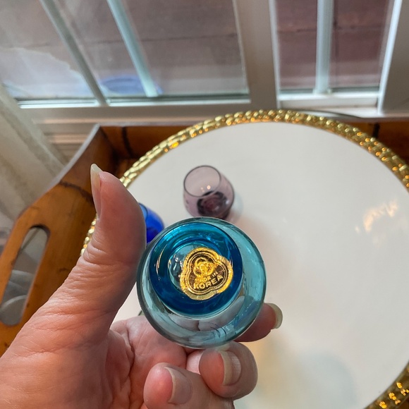 VTG Saki Cordial Colored Etched Shot Glasses - Set of 6 - Picture 9 of 10